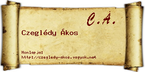 Czeglédy Ákos névjegykártya