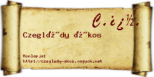 Czeglédy Ákos névjegykártya